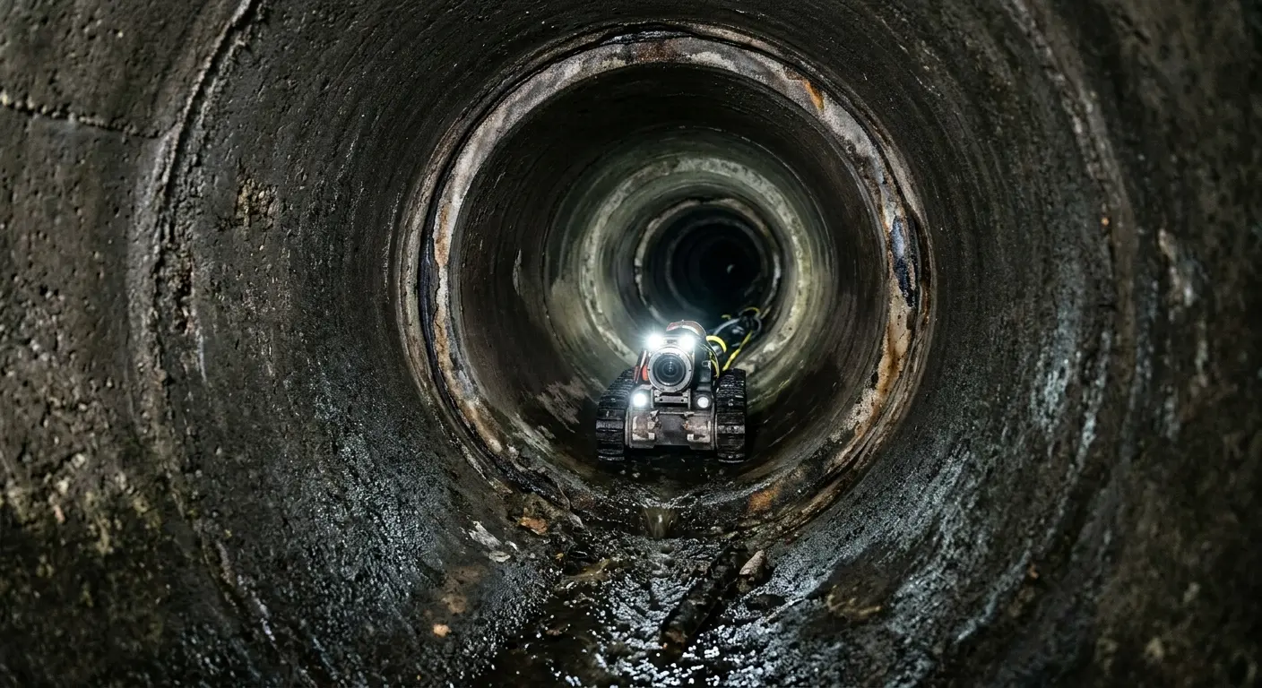 Robotic sewer camera inspecting pipe interior for Sewer Line Repair in Gloucester City